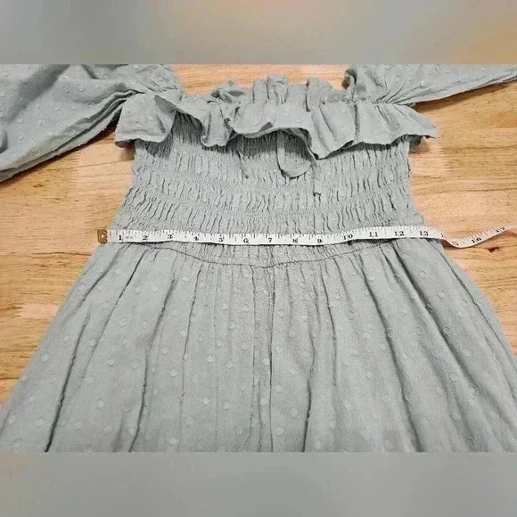 R. Vivimos Womens Size L 12/14 Summer Half Sleeve Cotton Ruffled Dress - Picture 8 of 12